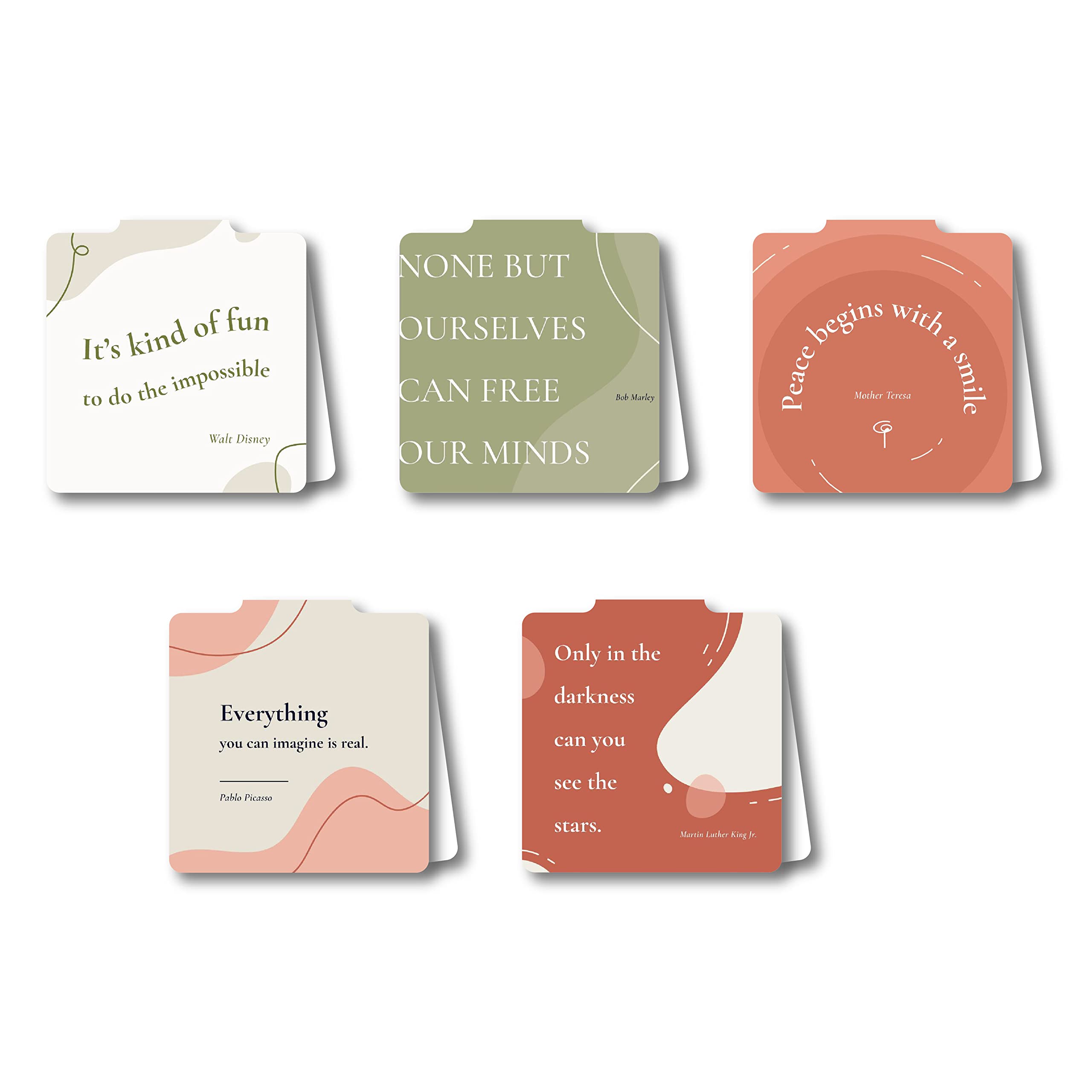 woopme® Motivational Quotes Bookmark Magnetic Students Note Books Lovers Readers Gift Magnetic Page Clips Folding 5 PCs