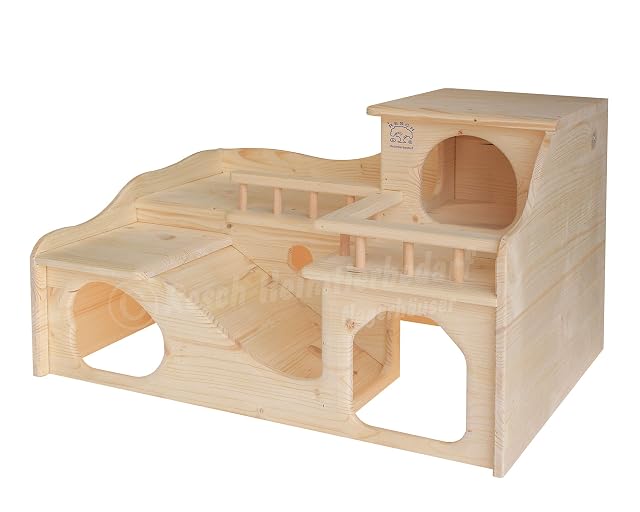 Foto 5 de 7 de Casa de conejo Resch No35 Madera maciza Natural Hecho de Abeto con dos Entradas Grandes y Amplia Escalera…