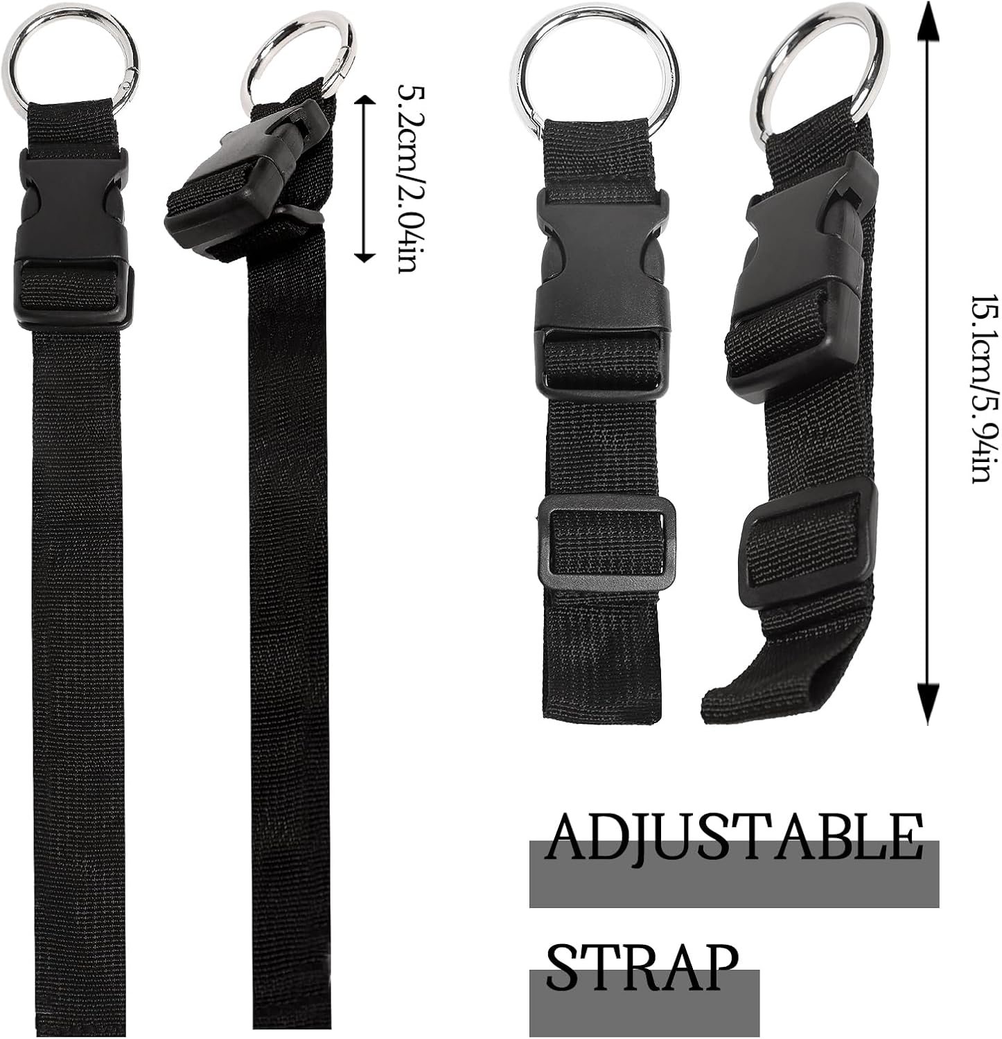 6 Pcs Travel Suitcase Strap, Luggage Nylon Straps Suitcase Belts to Attach Suitcase Bum Bag Extender Strap, Adjustable Strap for Bags