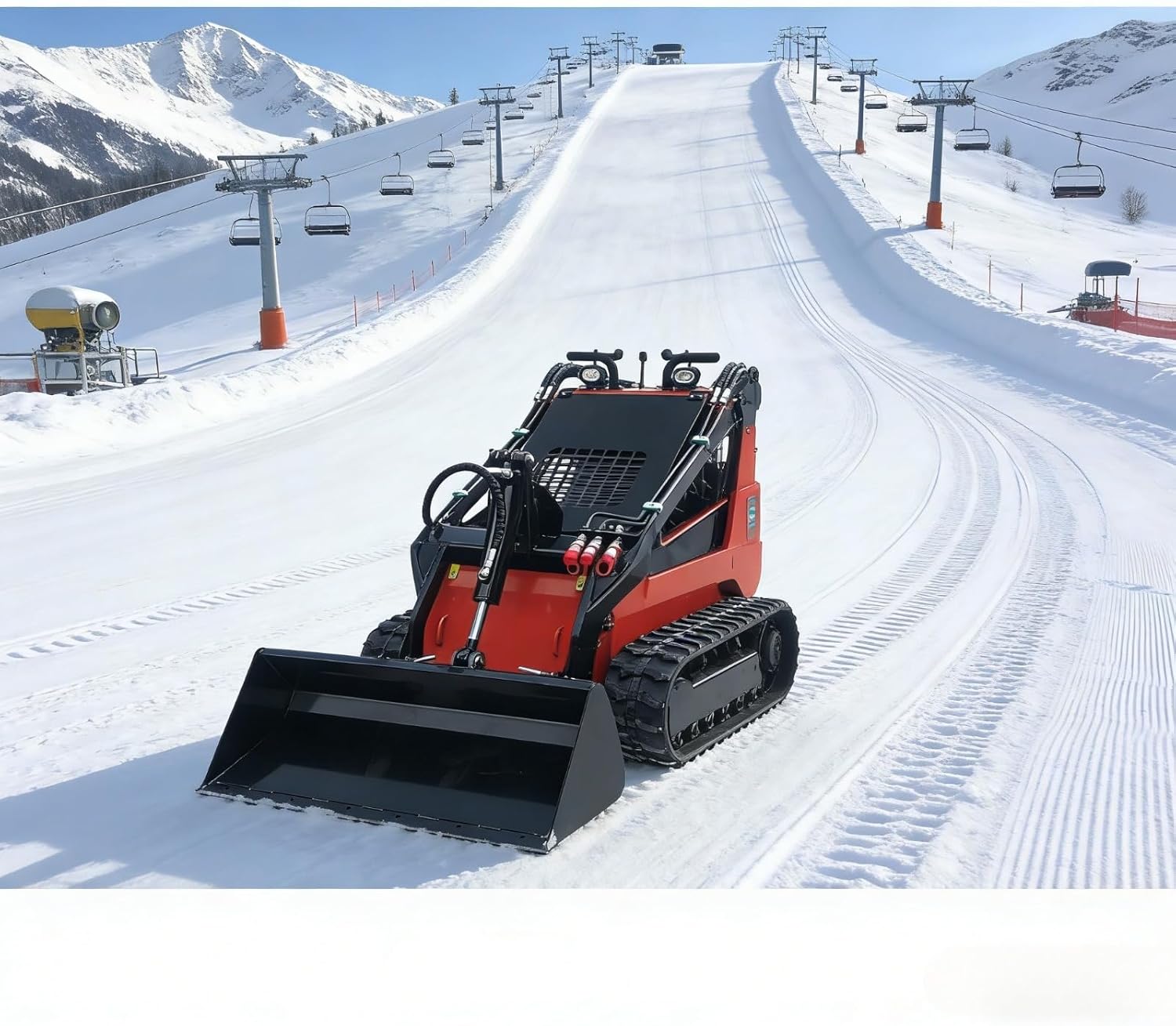 Long-Runtime Tracked Mini Skid Steer Loader Compact Crawler Loader with Extended Fuel Tank & Efficient Engine for Remote Farming, Mountain Landscaping, and Off-Grid Construction Tasks