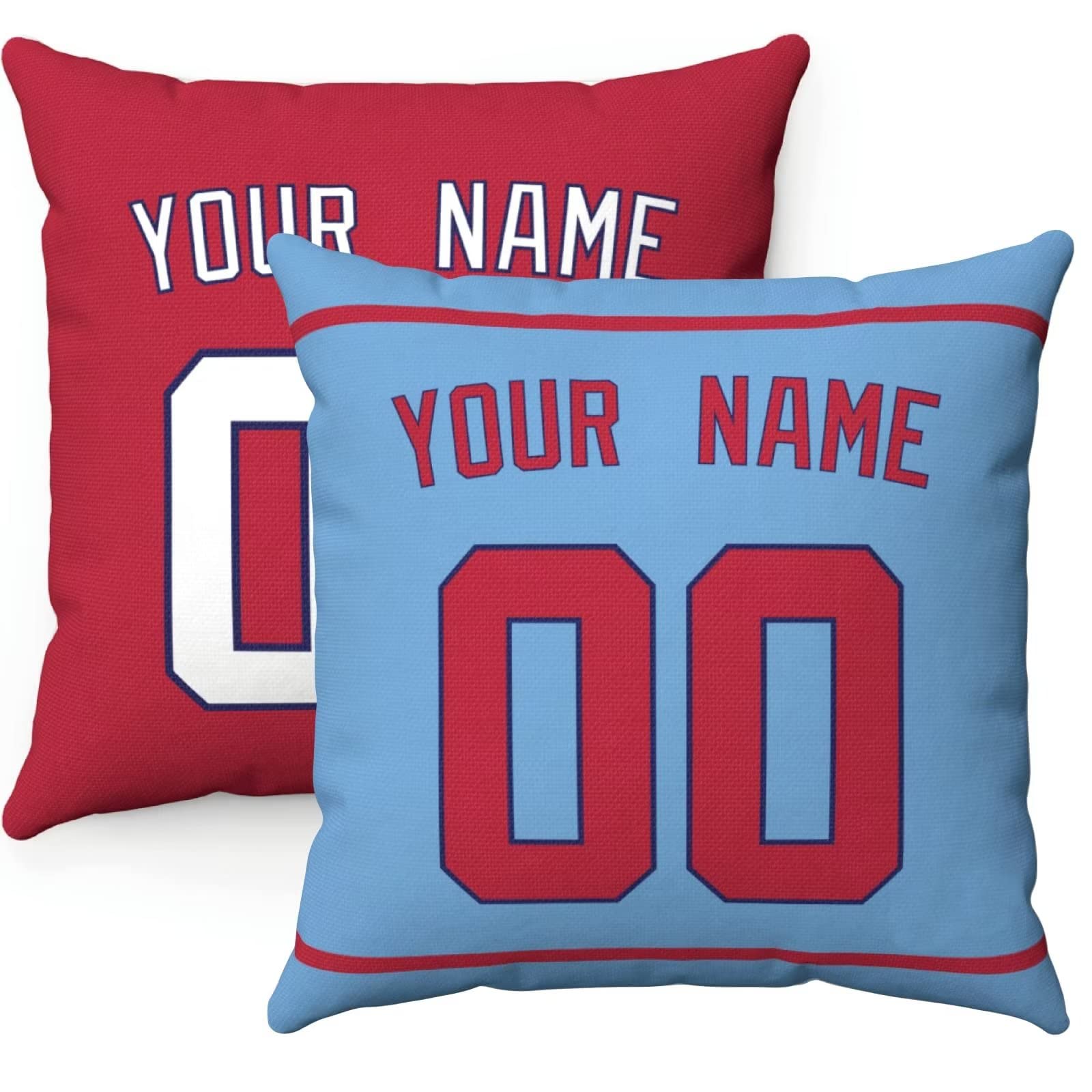 Slaccvd City Custom Throw Baseball Pillow Cases(2Packs) Personalized Design Any Name and Number 18