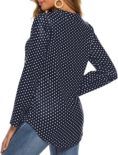 Miniatura 3 de Halife Women's Roll Up 34 Sleeve Floral Print V Neck Tunic Blouses Tops Shirts