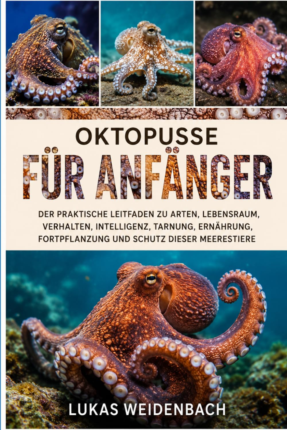 Oktopusse für Anfänger: Der praktische Leitfaden zu Arten, Lebensraum, Verhalten, Intelligenz, Tarnung, Ernährung, Fortpflanzung und Schutz dieser Meerestiere