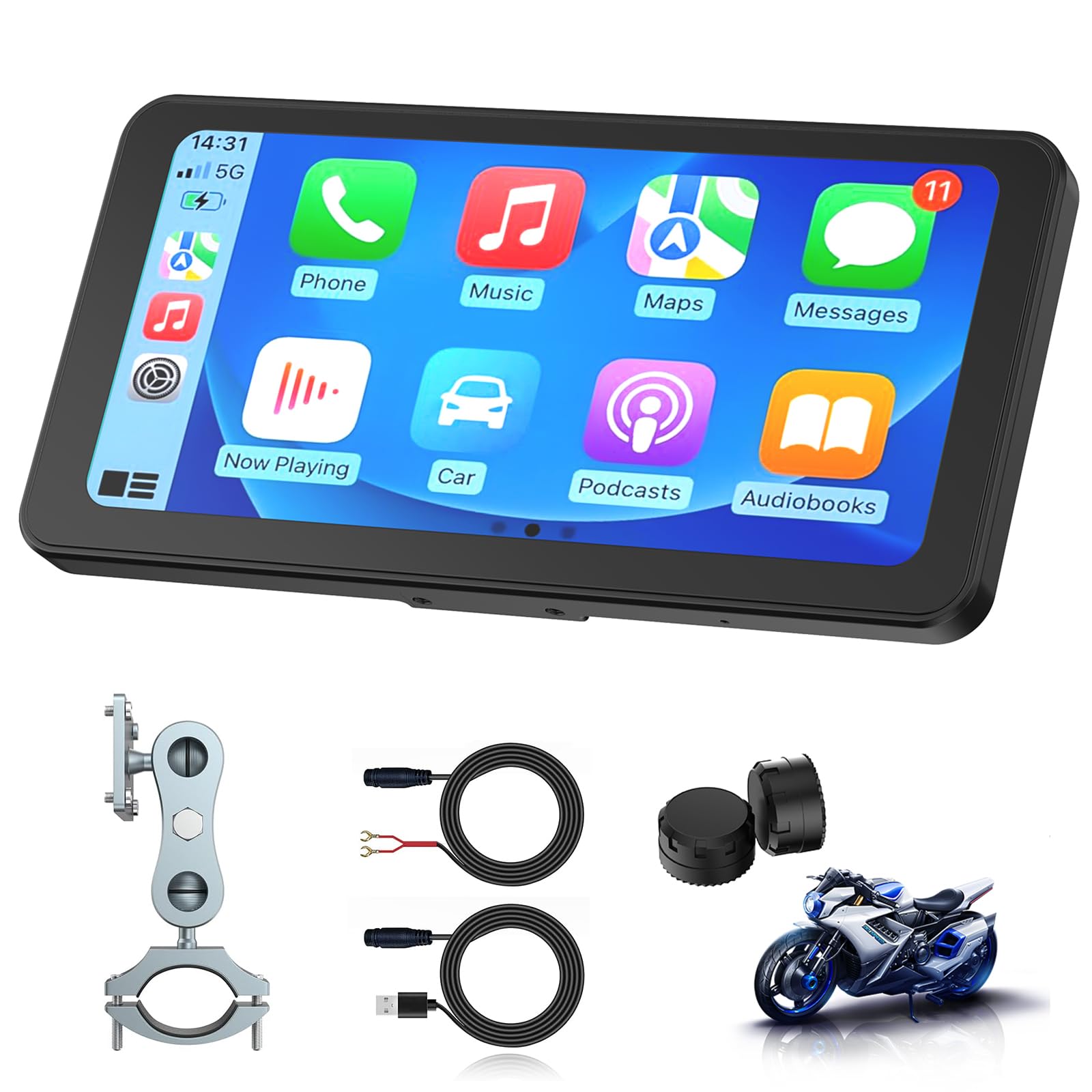 Spedal 6.25" Motorcycle CarPlay Screen with TPMS