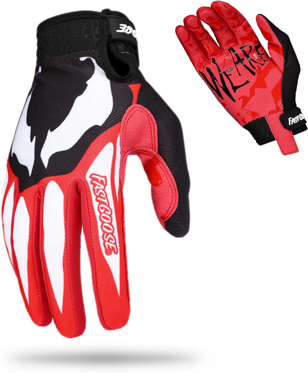 Dirt Bike Motorcycle Gloves - Motocross, Motorbike & ATV Off Road Racing Sports Cycling Gloves (Red/Black, Large)