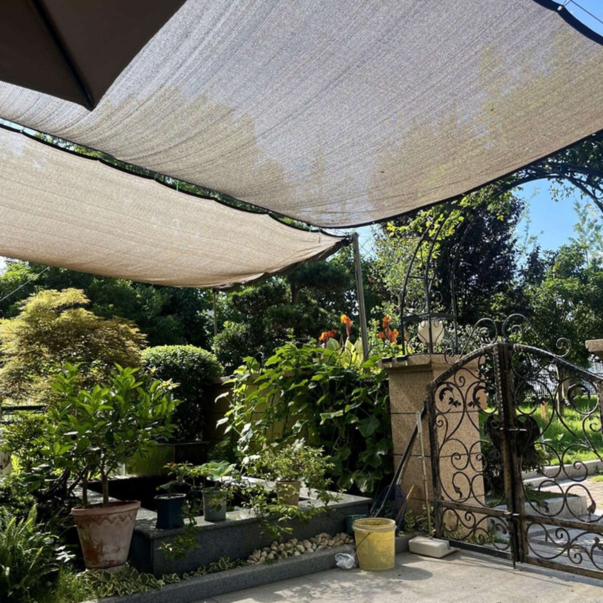 90% taux d'ombrage Filet D'ombrage Brun Tissu D'ombrage Avec œillets Toile D'ombrage Piscine Voile D'ombrage pour Extérieur Terrasse Pergola Balcon Serre 1x2m 2x3.0m 3x4m 4x5m 5x6m 6x7m(3.5x10m)