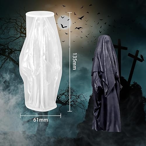 Miniatura 2 de Molde de vela de Halloween para hacer velas, molde de silicona para fundición de resina epoxi, decoración de arcilla polimérica de yeso (fantasma