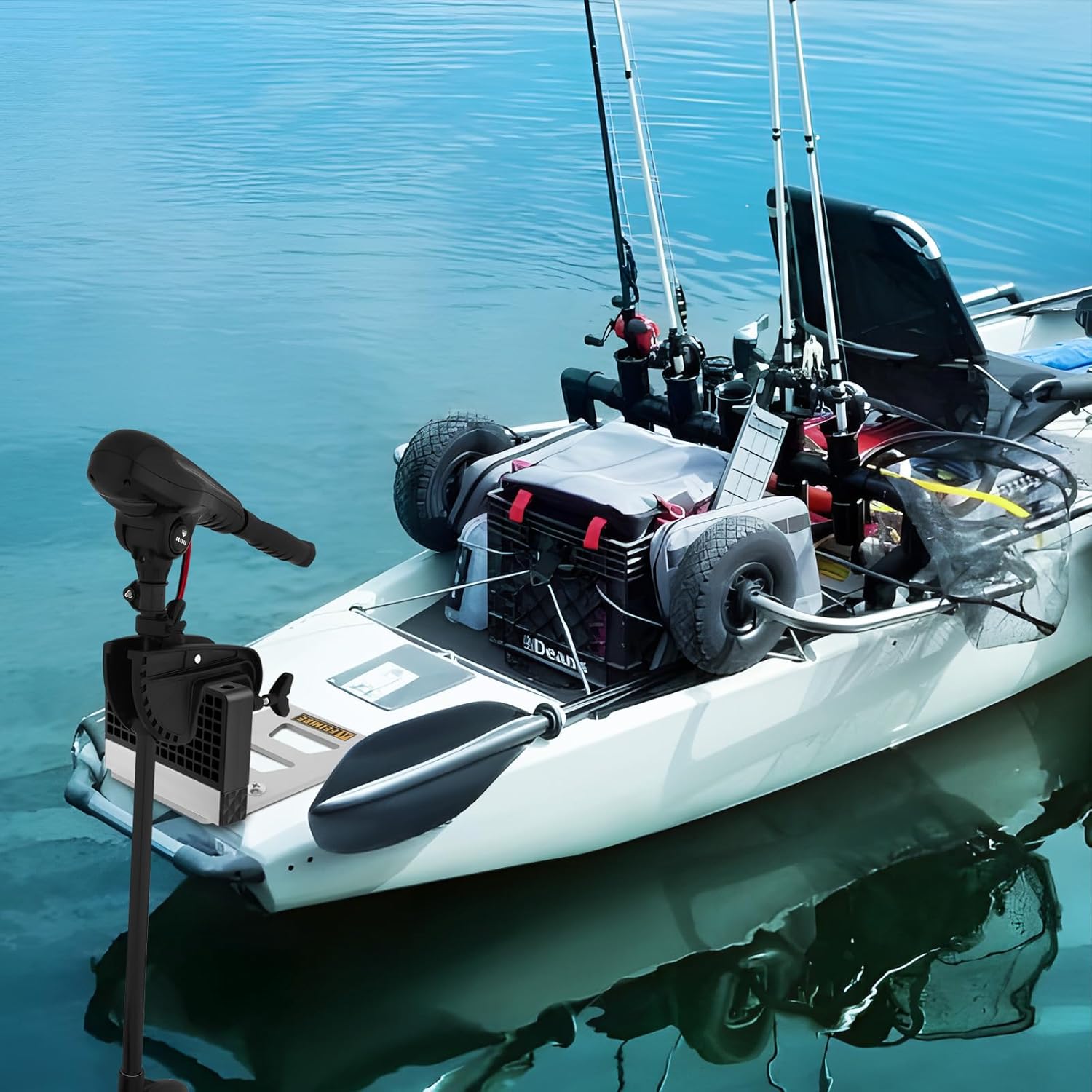 Universal Transom Trolling Motor Mount for Kayaks, Fit for Any Boat with A Flat Stern, for Electric Trolling Motors Only, Not for Outboard Engines (Simple Style, Non-rotatable)