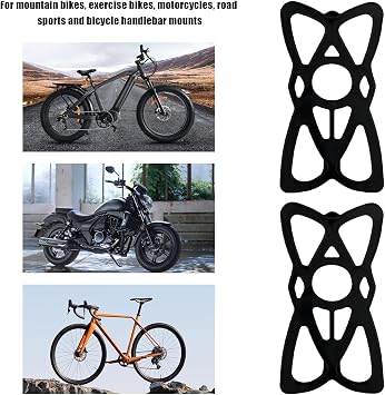 4PCS Motorcycle Phone Mount Tether, Anti-Slip Silicone Security Band Bike Cellphone Mount Tethers, Universal Cycling Phone Holder Grip Strap for Motorcycles Bikes Scooters