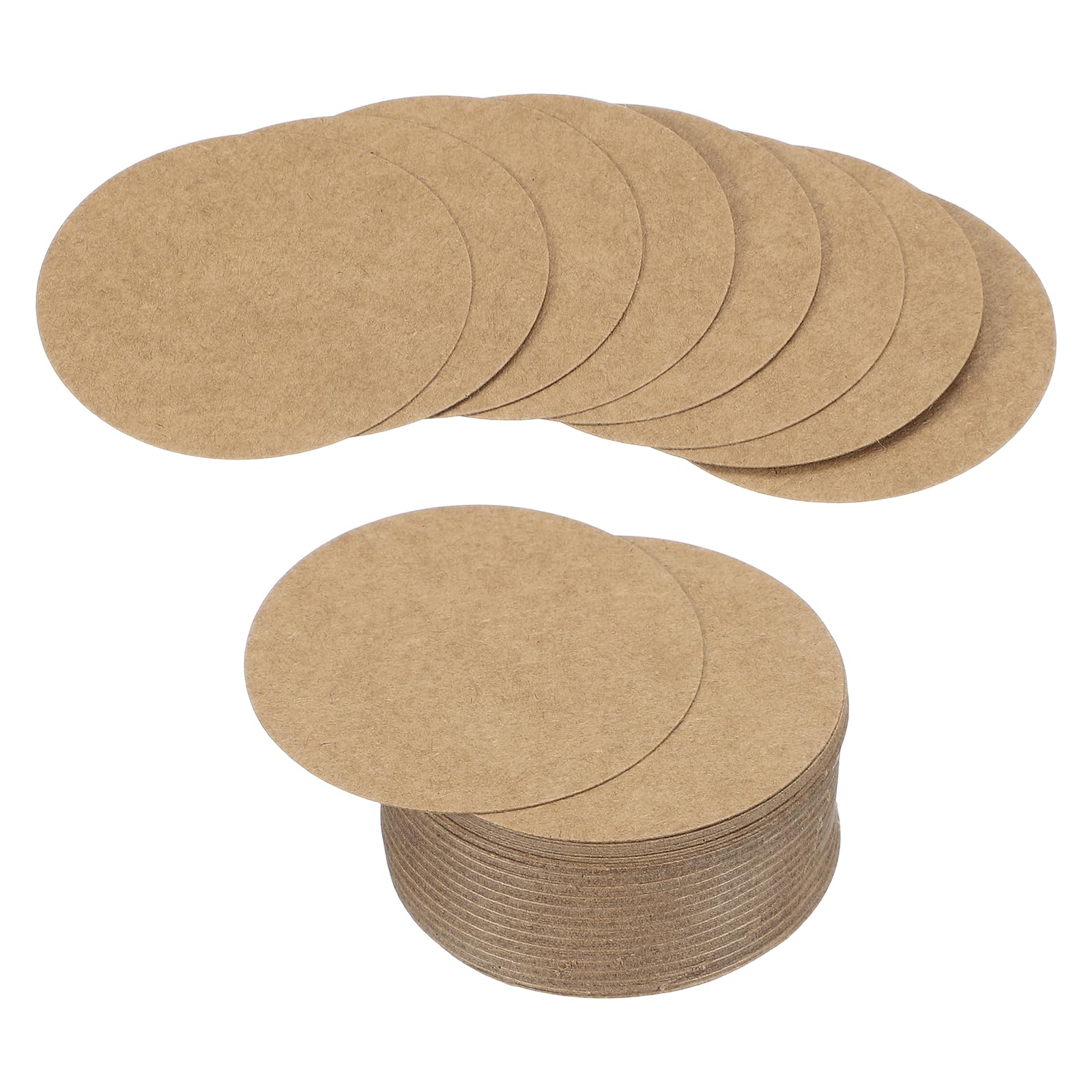 PATIKIL 72 Sheet Circle Card Stock, 2 Inch Round Cutouts Paper Thick Cardstock Coaster for DIY Craft Projects Printing Supplies Bulletin Board Decor, Brown