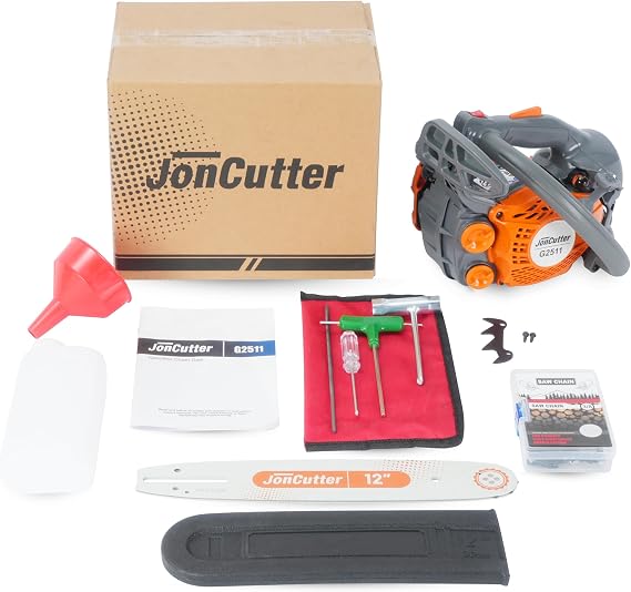 Holzfforma 25 cc JonCutter G2511 أعلى مقبض المشجر البنزين بالمنشار رئيس السلطة مع 12 بوصة سلسلة المنشار وغطاء شريط دليل