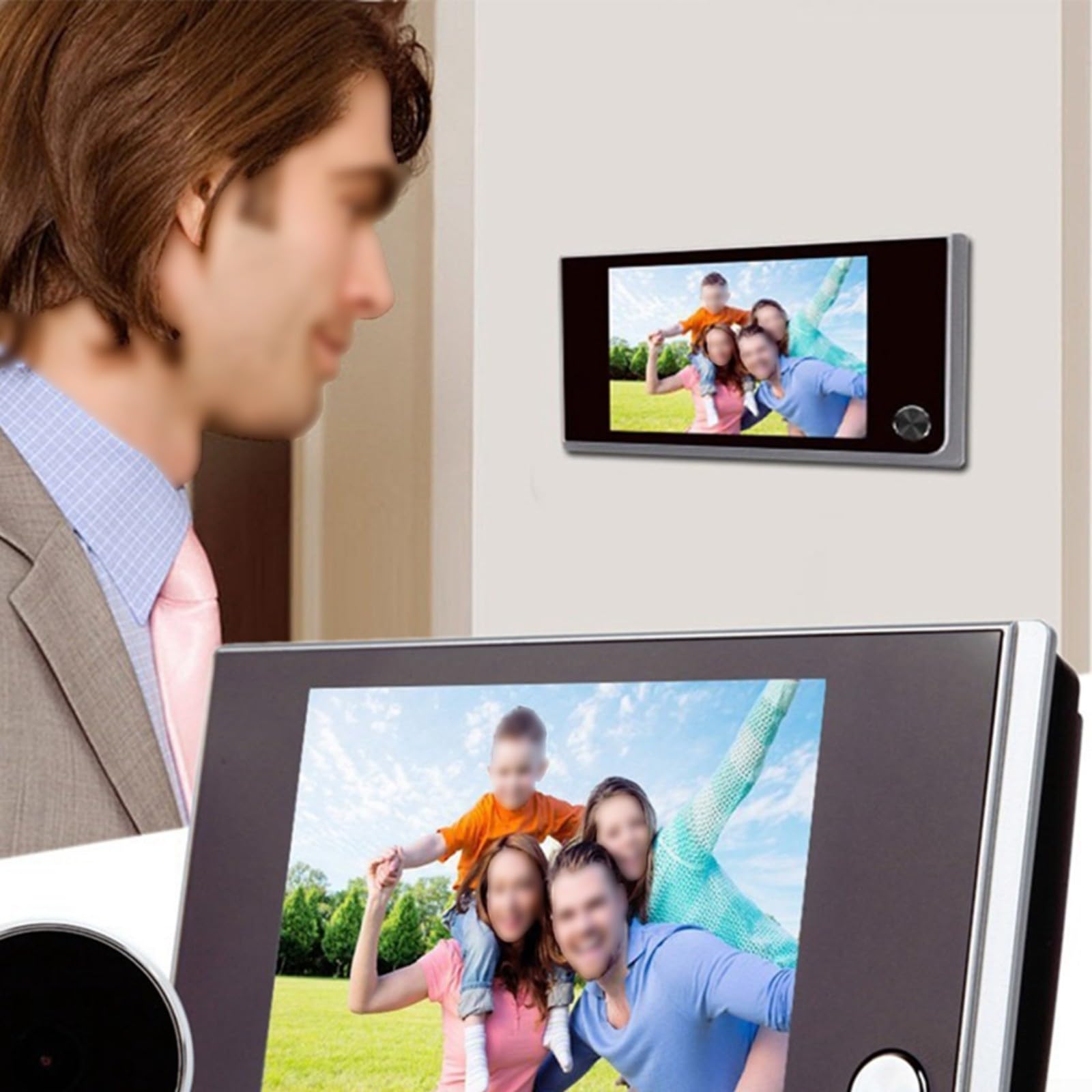 Mirilla para puerta con cámara wifi, mirilla digital, timbre de puerta, cámara inalámbrica, 3,5 en 720HD