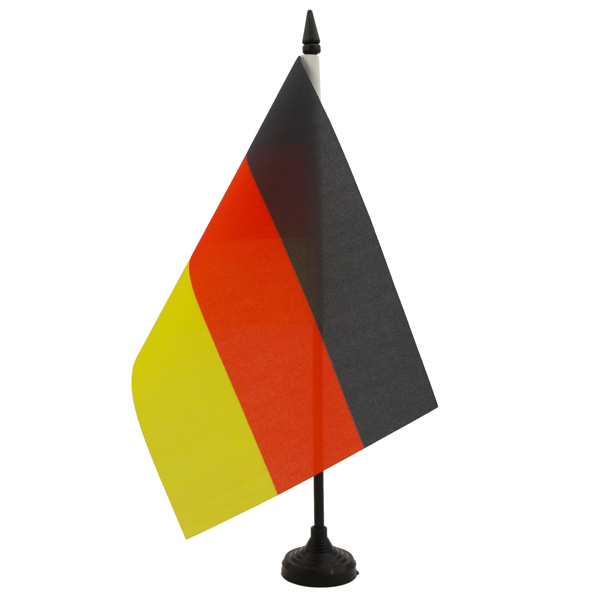 AZ FLAG Germany Table Flag 5'' x 8'' - German Office Decoration 100% Polyester 21 x 14 cm - Mini Desk Flag with Pole and Black Plastic Base