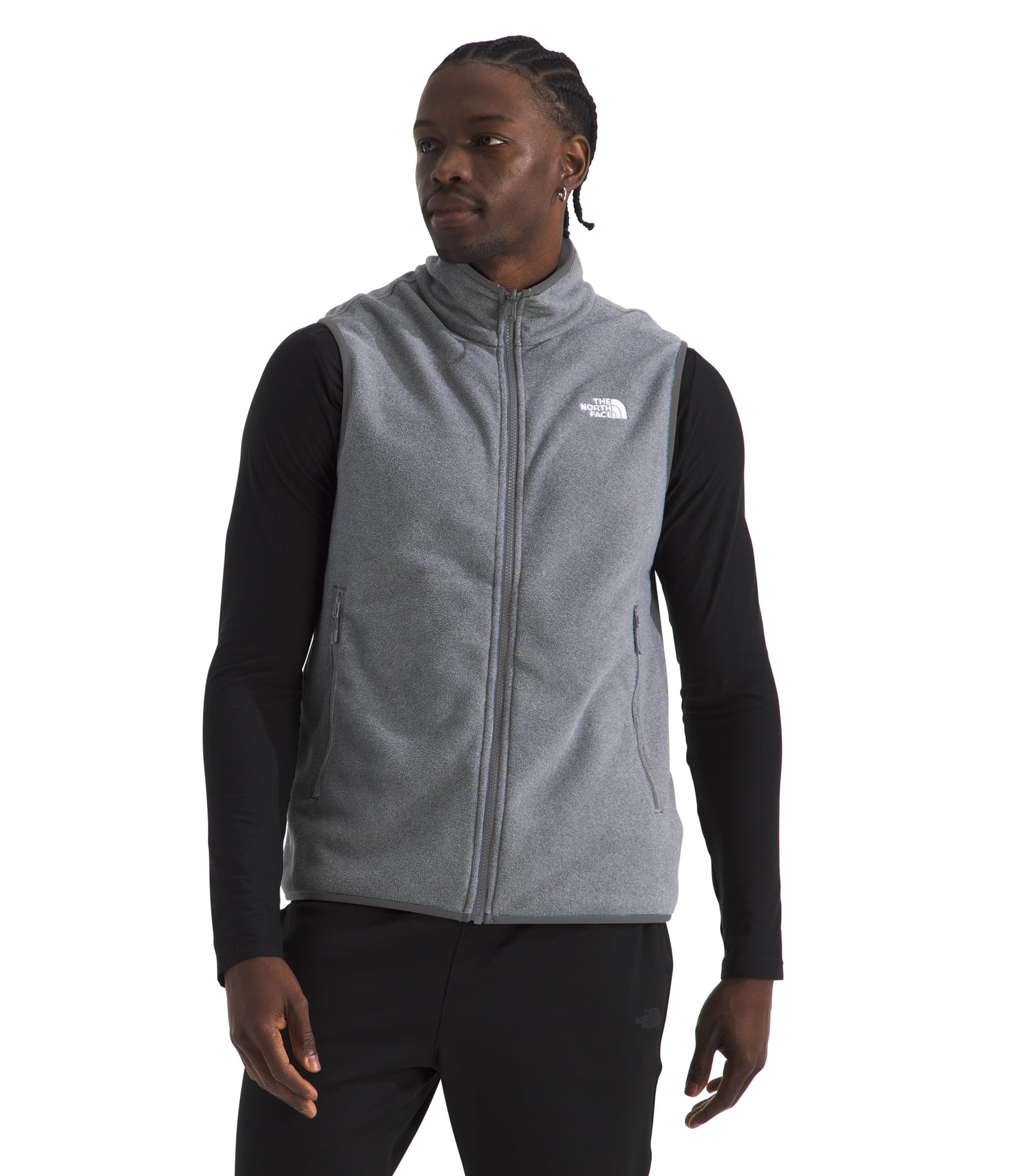 The North Face mens Glacier Fleece Vest | Zippered Hand Pockets & Stretch Binding on the Collar, Armhole & Hem