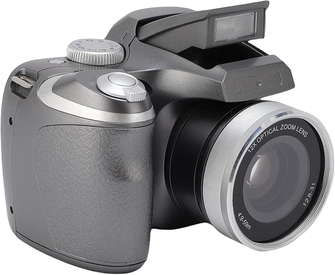 Cámara DSLR digital Fabater 4K 12x óptico plata miniatura 8