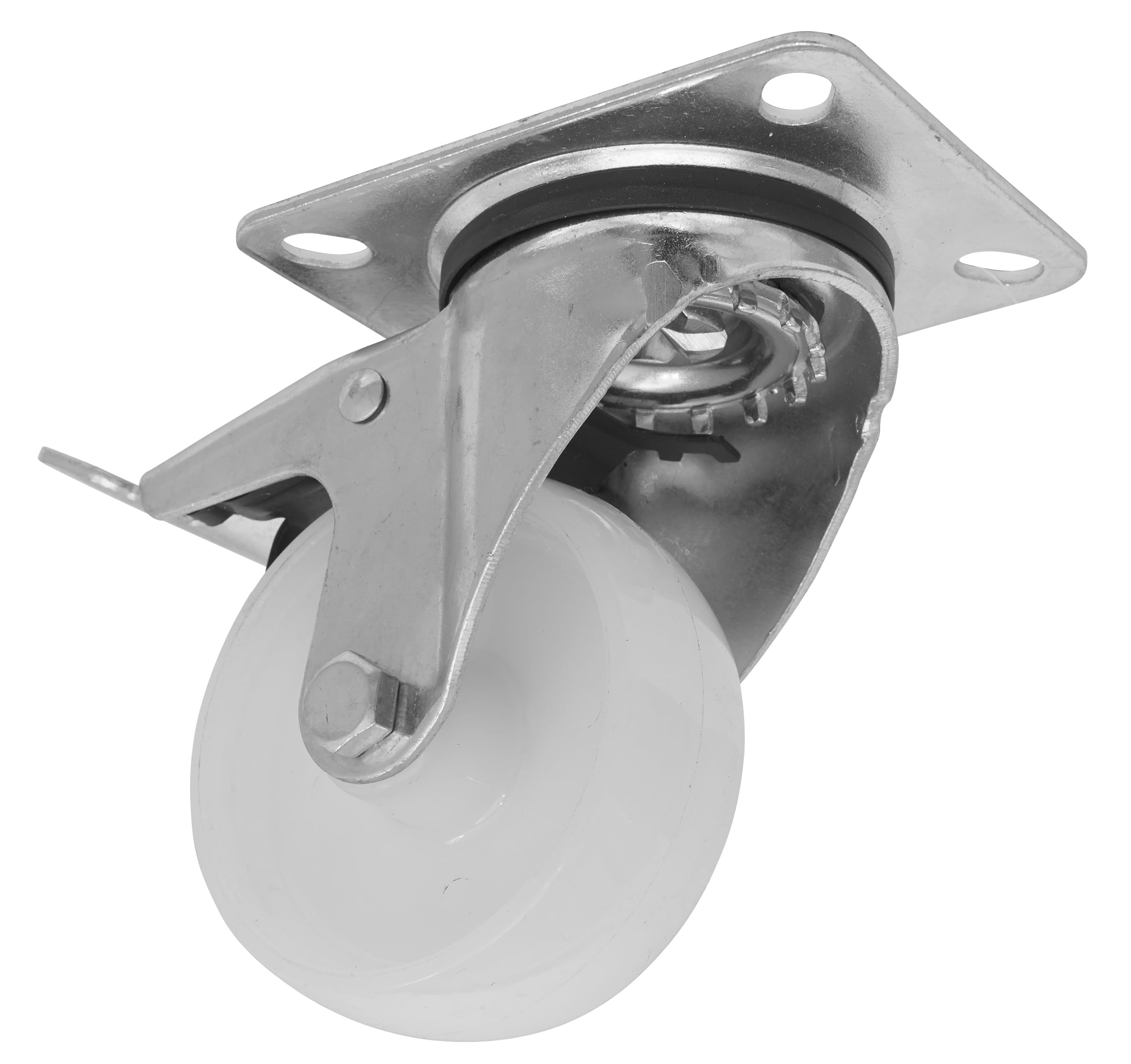 Roulette pivotante en nylon anti deformation pour stopper les derives de chariots