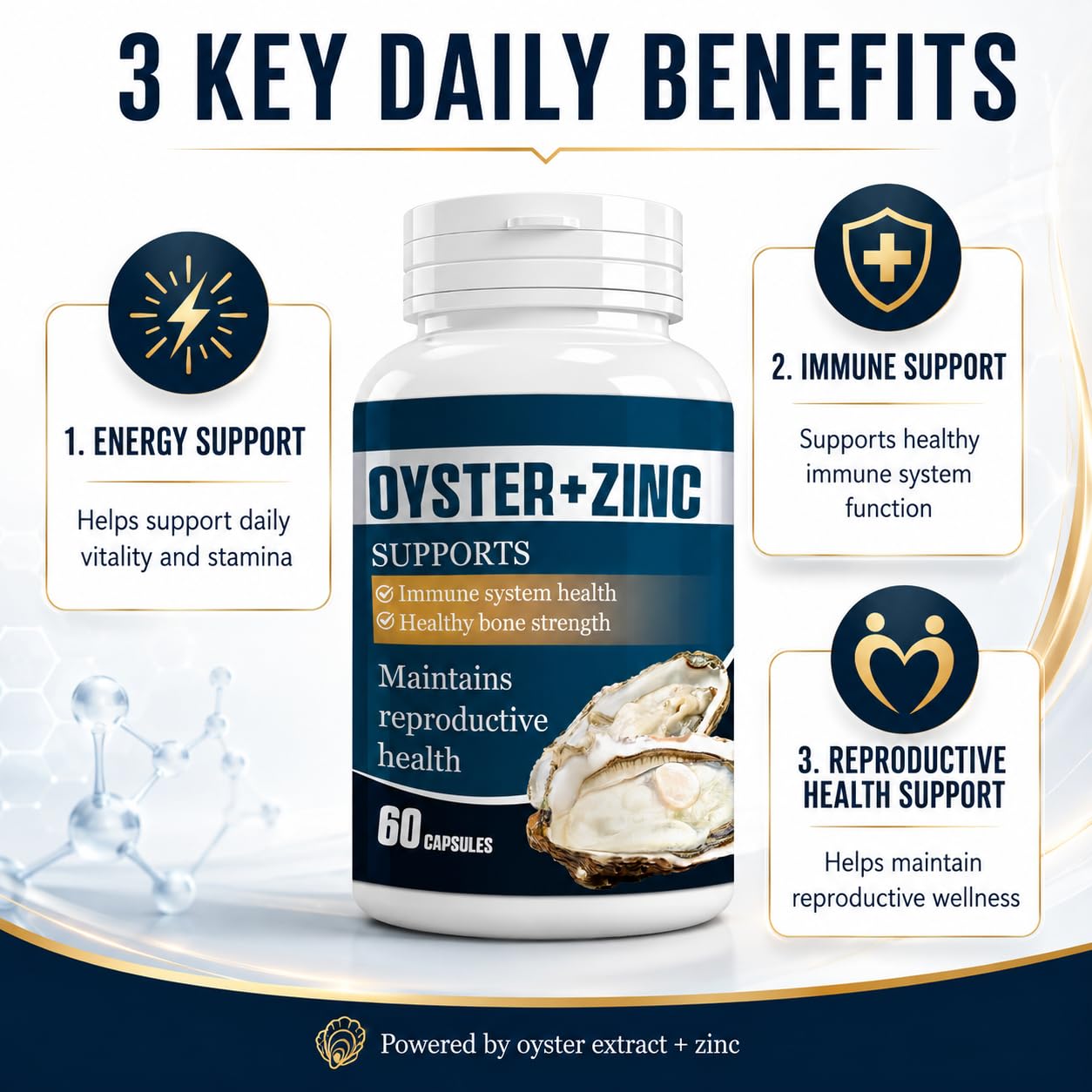 Premium Oyster Extract Capsules with Zinc Powder for Men & Women, 60 Count — Amazon image 4