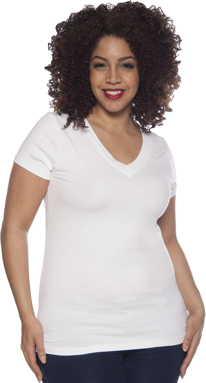 4 Pack Zenana Women's Basic V-Neck T-Shirts - Image 5