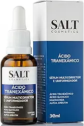 Sérum Clareador Multicorretor com Ácido Tranexâmico 6%, Ácido Glicólico 10%, Niacinamida 5% e Alpha Arbutin – Reduz Manchas e Melasma 30 ml – Salt Cosmetics