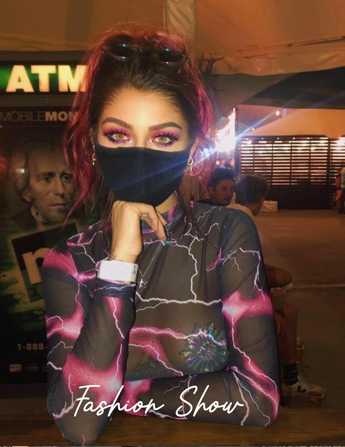 Avidlove Mesh Top Mesh Crop Top for Women Y2K Long Sleeve Mock Neck Top S-XXL - Image 2