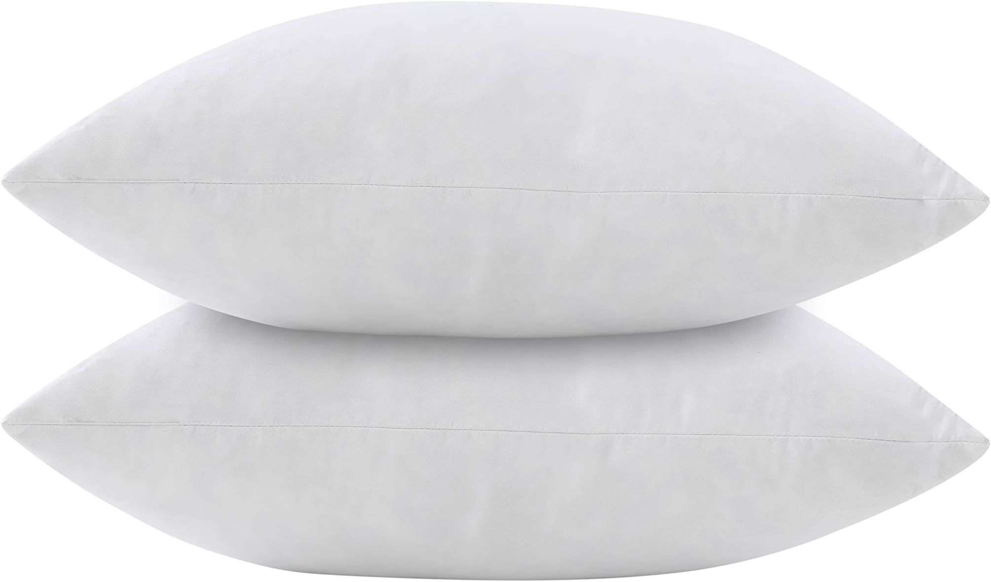 YUXINJIE Pack of 2 Duck Feather & Down Cushion Pad Inner Insert - 100% Cotton - 22x22 Inches - White
