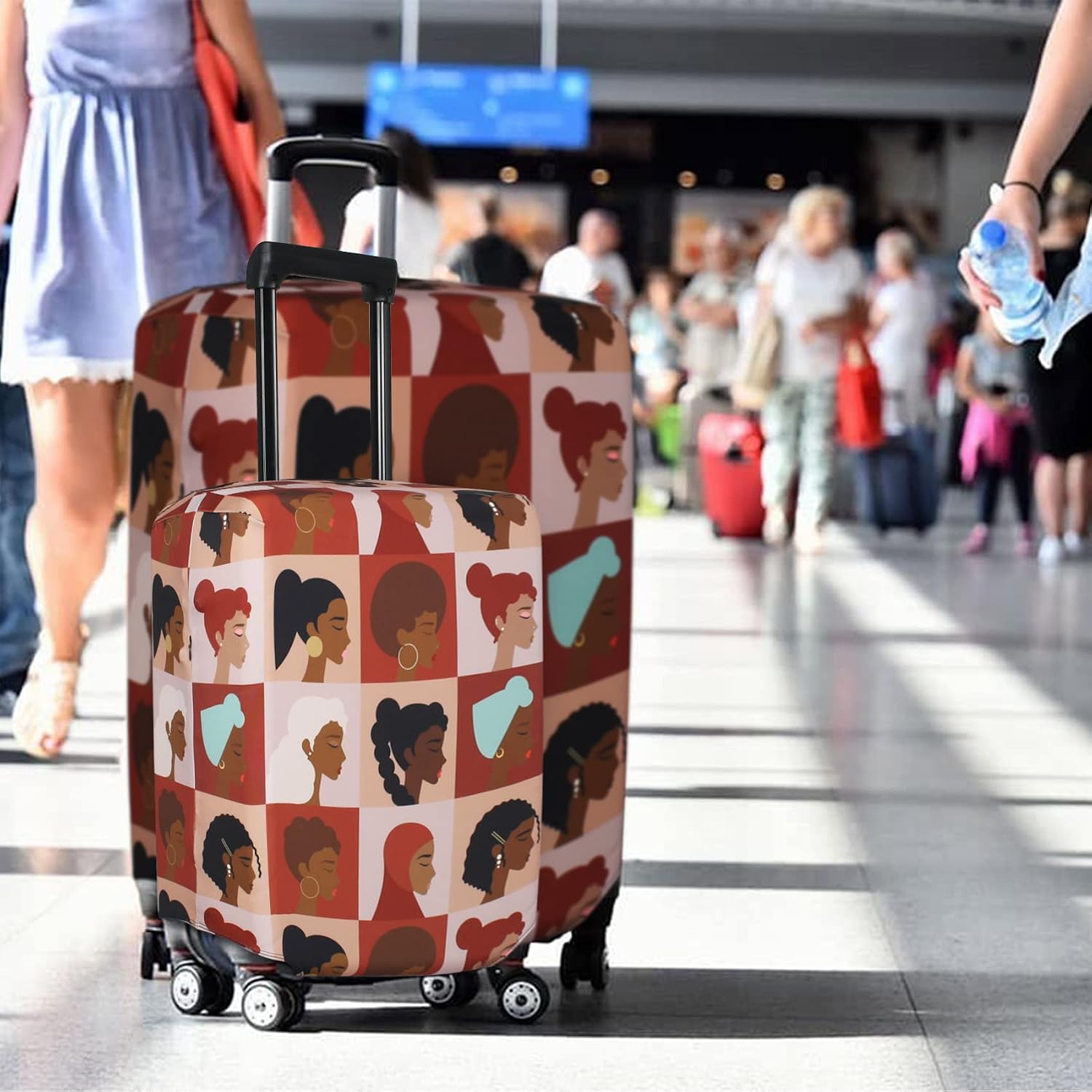 Explore Land Travel Luggage Cover Suitcase Protector Fits 27-30 Inch Luggage (Latin Girl, L)