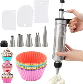Dessert Decorating Syringe Set, Cupcake Piping Kit & Cake Filling Injector