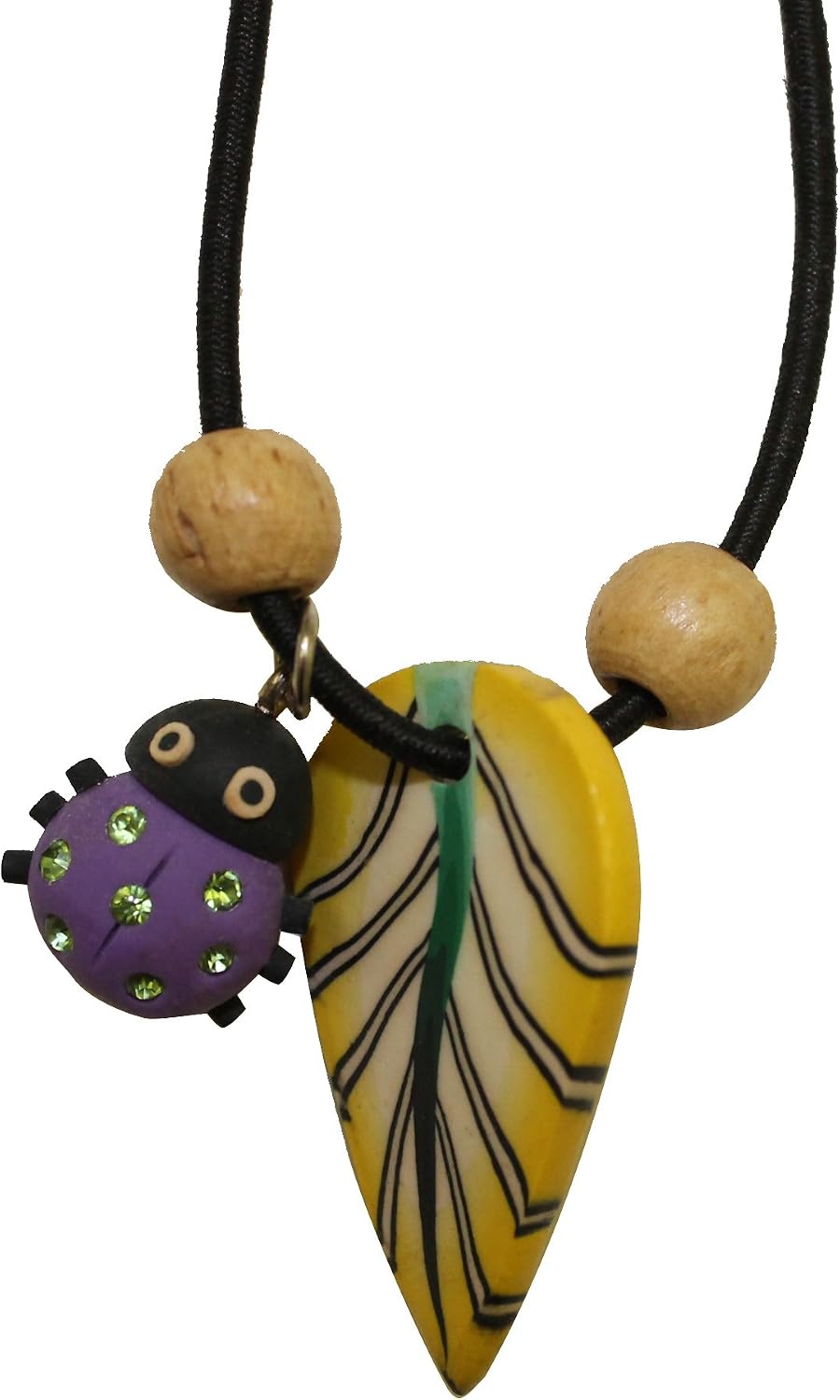 Lucore Leaf and Ladybug Hand Wrist Strap Lanyard Charm for Phones, Cameras & Electronic Devices (Yellow)