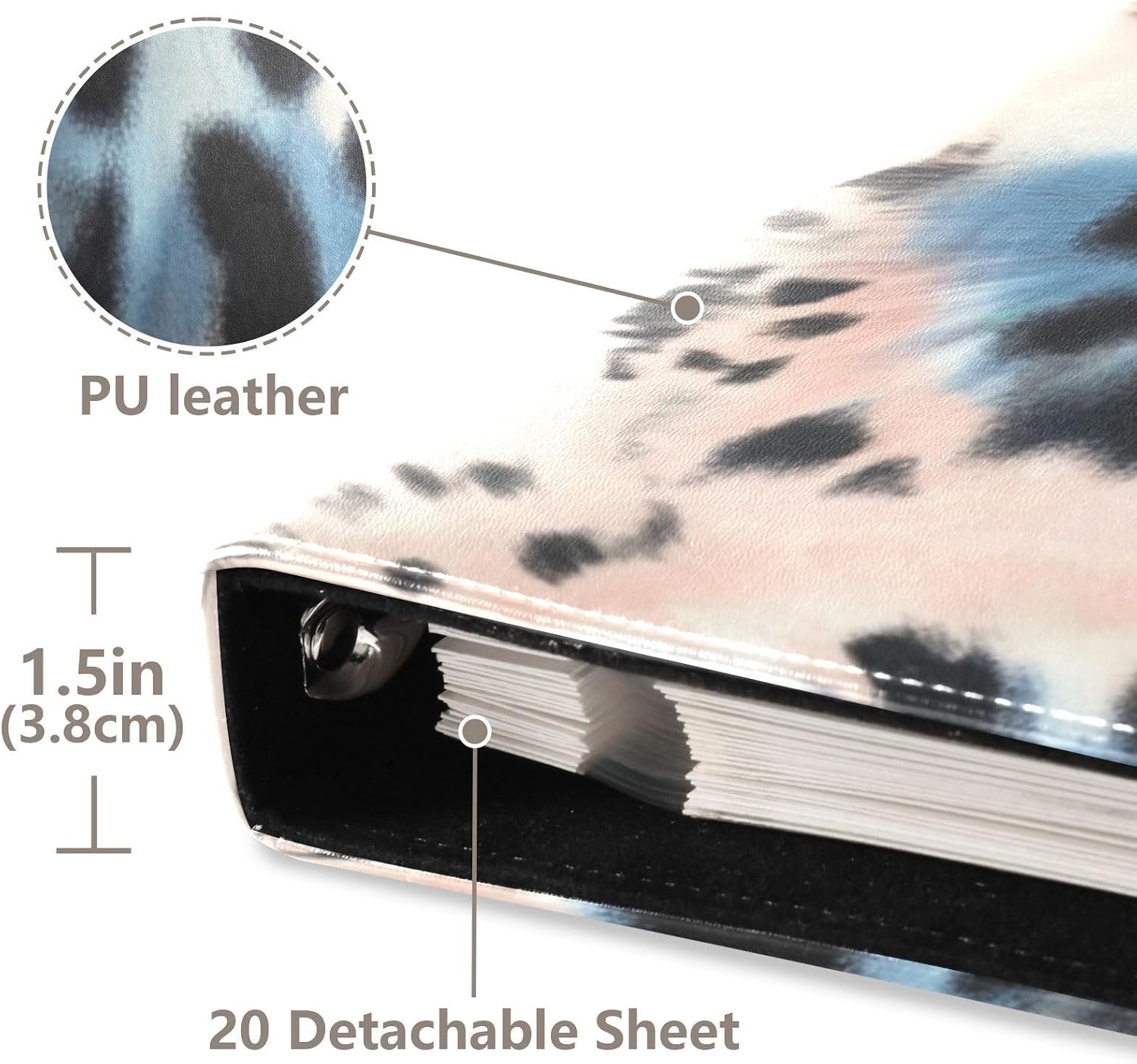 Large Photo Album, Leopard Tie Dye (2) Personalized Leather Cover Photo Book for 4x6 5x7 6x8 Pictures, Photo Albums for Family, Baby, Wedding