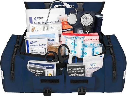 Miniatura 9 de MFASCO Kit de primeros auxilios – Bolsa reflectante portátil totalmente abastecida – Kit de respuesta de emergencia – para preparación para