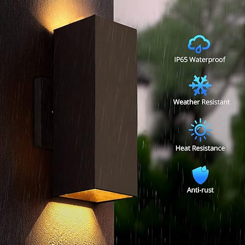 Miniatura 3 de Modernas luces de pared para exteriores con sensor de fotocélula del atardecer al amanecer, iluminación LED de pared al aire libre, linterna de