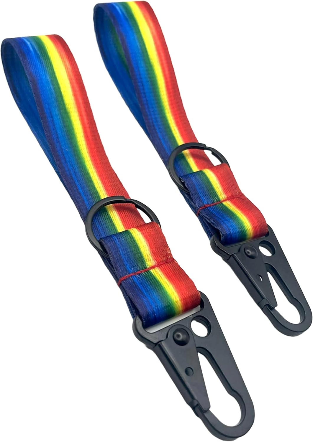 Multicolor Keychain Wristlet Lanyard Strap Carabiner with Key Ring, Set of 2