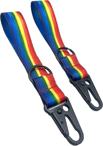 Multicolor Keychain Wristlet Lanyard Strap Carabiner with Key Ring, Set of 2