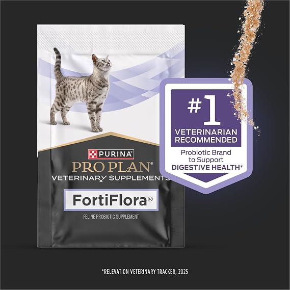 Pro Plan Veterinary Diets FortiFlora Daily Probiotic Powder Supplement for Cats with Digestive Support and Immune System