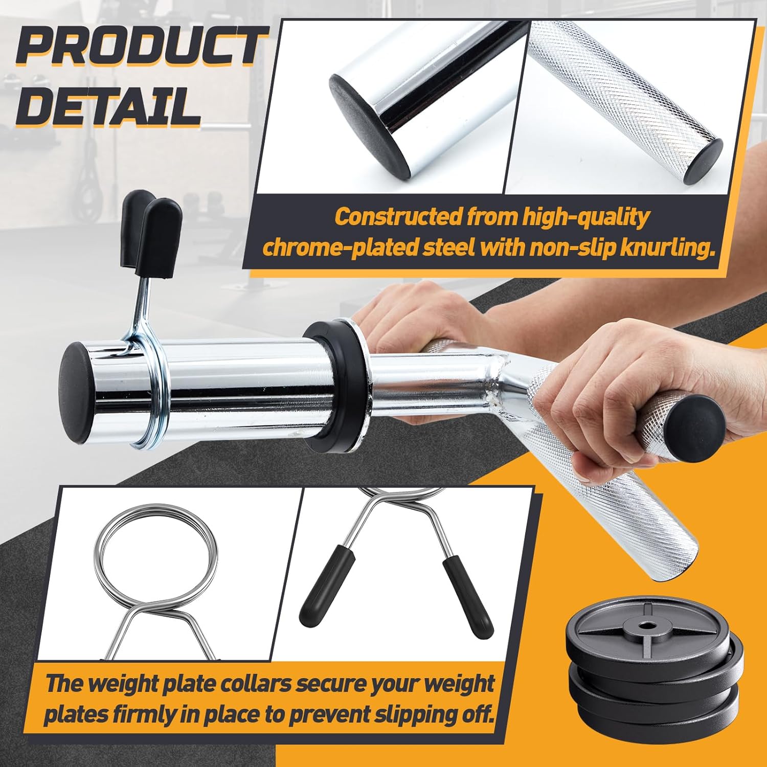 Forearm Trainer and Wrist Strengthener Grip with Spring Clip Collars Portable Forearm Exerciser for Flexion, Extension and Grip Workout Home Gym