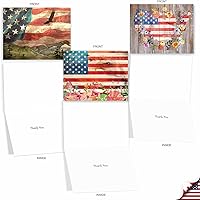 Vista 5 de The Best Card Company Juego de 10 tarjetas de agradecimiento surtidas de 4 x 5.12 pulgadas con sobres (10 diseños, 1 cada uno) Banderas artísticas