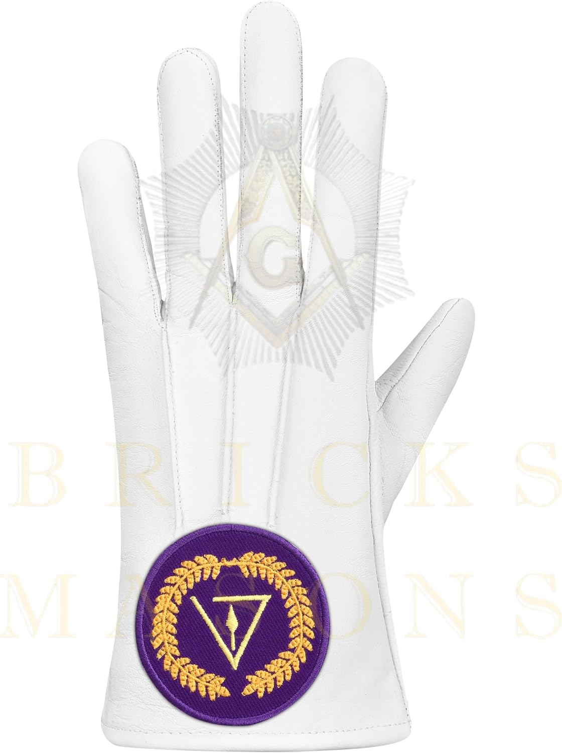 Bricks Masons Grand Royal & Select Masters English Regulation Gloves - White Leather With Purple Patch