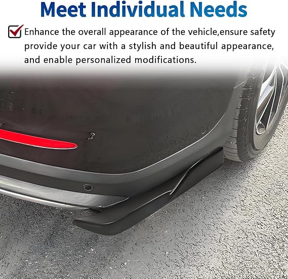 Universal Rear Diffuser Car Spoiler, Rear Bumper Lip Body Canard Spoilers Black Lip Side Skirt Spoiler Splitter Protector Exterior Decoration Trim Kit Anti-Scratch (17.7inch,Matte Black)