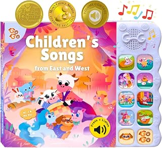 GO GO Children's Songs from East and West 8 Baby Songs, Musical Book for Toddlers 1-3, Nursery Rhyme Books, Talking Features, Singing Toys and Music for Early Learning and Entertainment