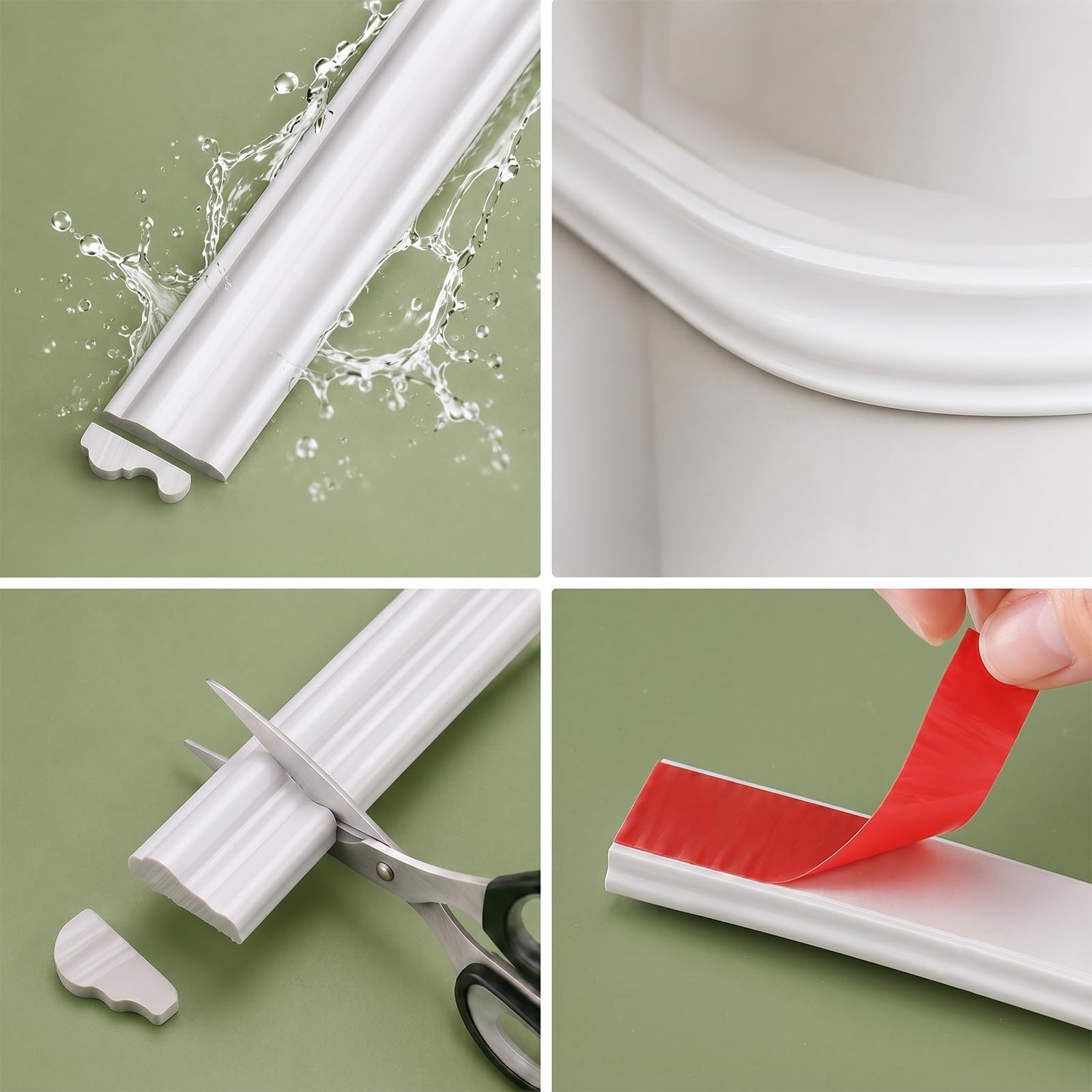 Modanatura Adesiva per Pareti Striscia Flessibile per Modanatura Autoadesive per Pareti, Soffitti, Decorazioni per La Casa W 1.6cm, L 3m