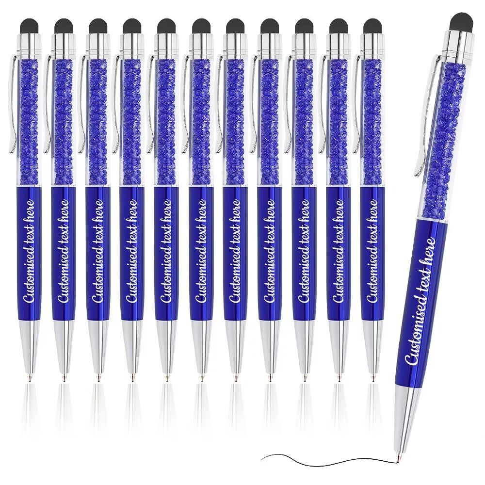 FENGHUO Personalized Ballpoint Pen with Multi-Function Stylus,120pcs Bulk Custom Pens,Metal Retractable Ballpoint Pen,Custom Ballpoint Pen with Beautiful Stone,Dad's Day/Mother's Day Gifts