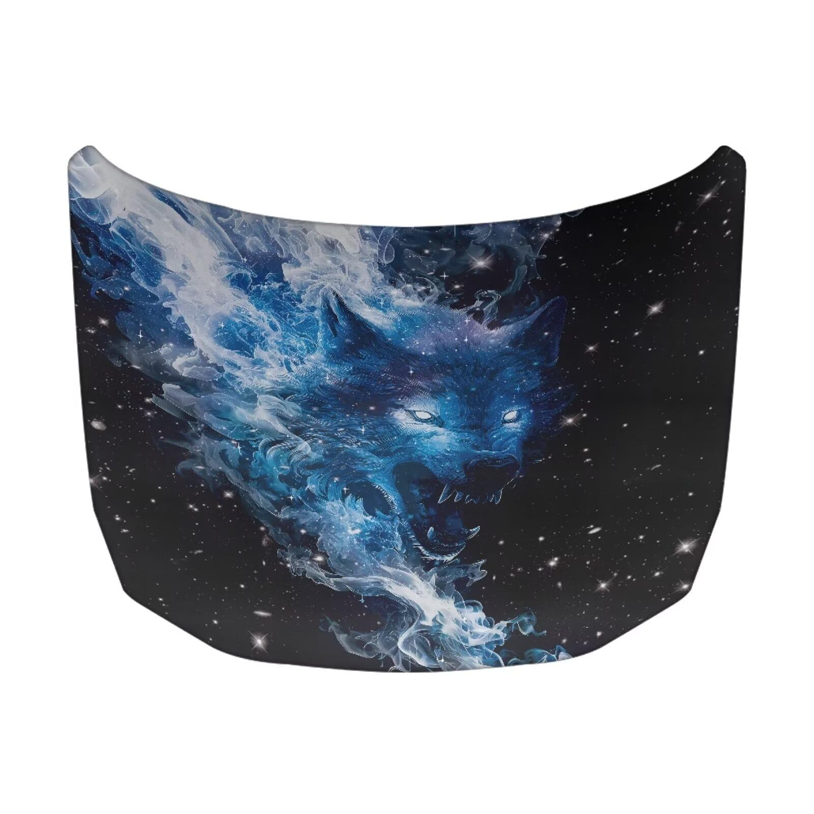 Wolf Style Car Hood Cover Protector for SUV Sedans Trucks, Elastic Polyester Waterproof Sun-Proof Auto Hood Flag Patriotic Decorative Car Accessories
