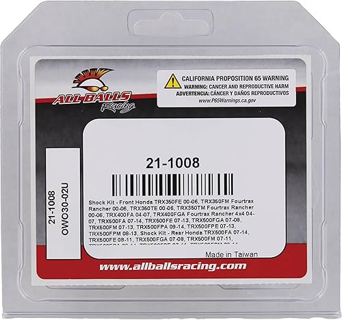 Miniatura 4 de All Balls Kit de amortiguador delantero 21-1008 compatible con/repuesto para Honda TRX350FE 2000-2006, TRX350FM Fourtrax Rancher 2000-2006, TRX350TE