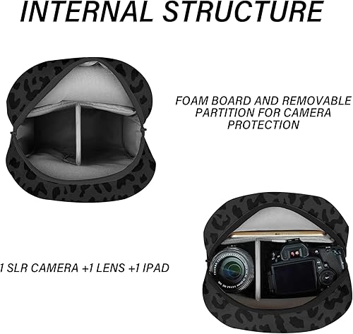 Miniatura 5 de Bonita bolsa pequeña para cámara con fotógrafo, impermeable, compatible con Nikon Sony Lightweigth para mujeres o hombres (Morandi estético marrón