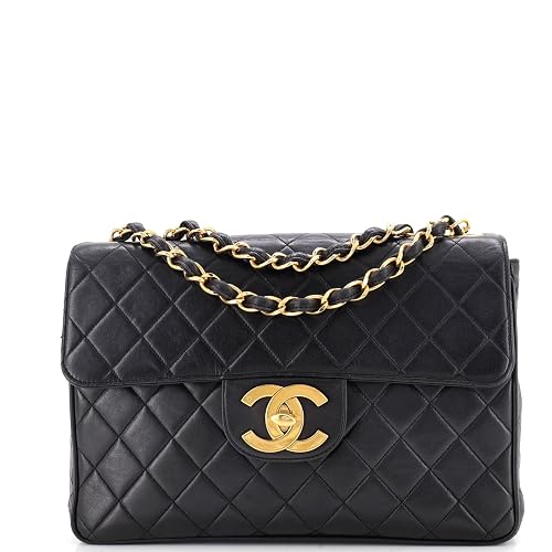 Pre-Loved Vintage Classic Single Flap Bag Jumbo, Black