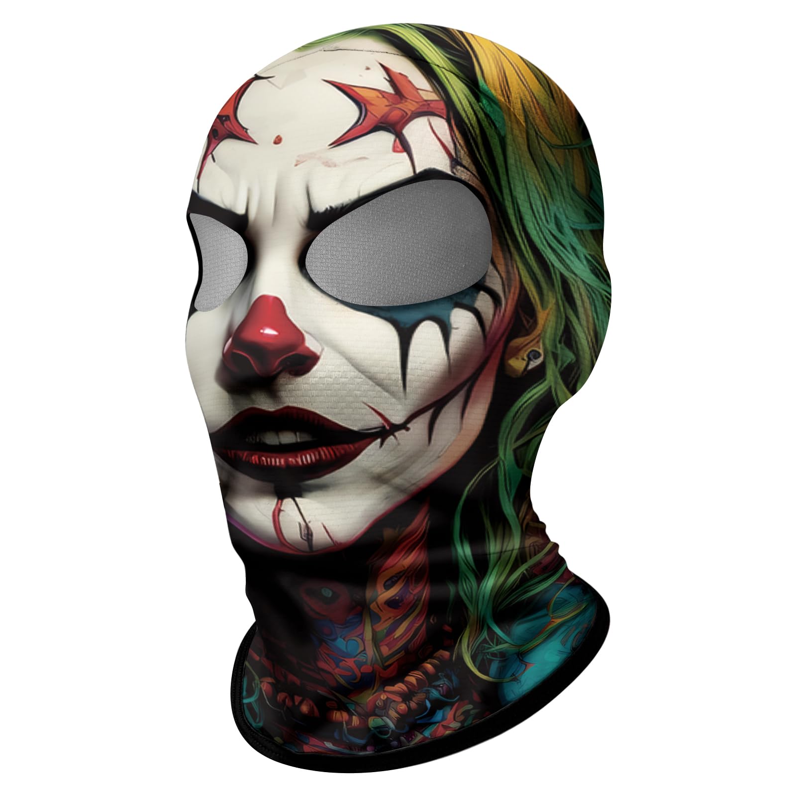 ShopINess Pasamontañas Dos Ojos 3D Calavera Mujer para Moto Deporte Fiestas Halloween y Carnaval con Dos Agujeros para los Ojos Calavera