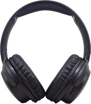 groov e Flow Bluetooth Wireless Headphones with Powerful Sound - Black - 25 Hours of Playback, Super Bass, Enjoy Hands-Free Calls, Foldable and Easy to Store