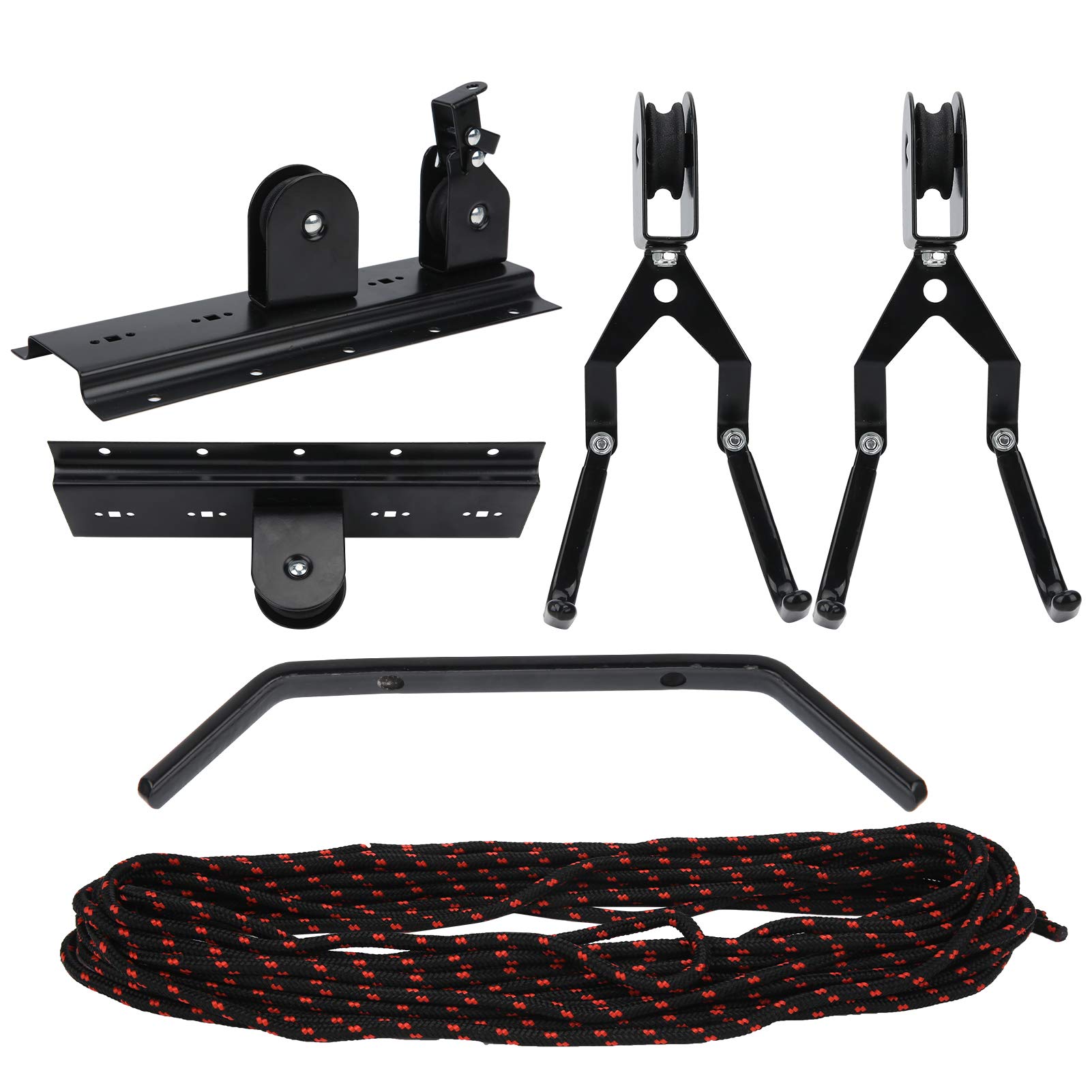 Ascenseur à Deux plafonds | Capacité de 50 kg – Économie de Stockage | Système de Levage à poulie pour Deux Roues/Kayaks/échelles | Crochets Non marquants avec revêtement en
