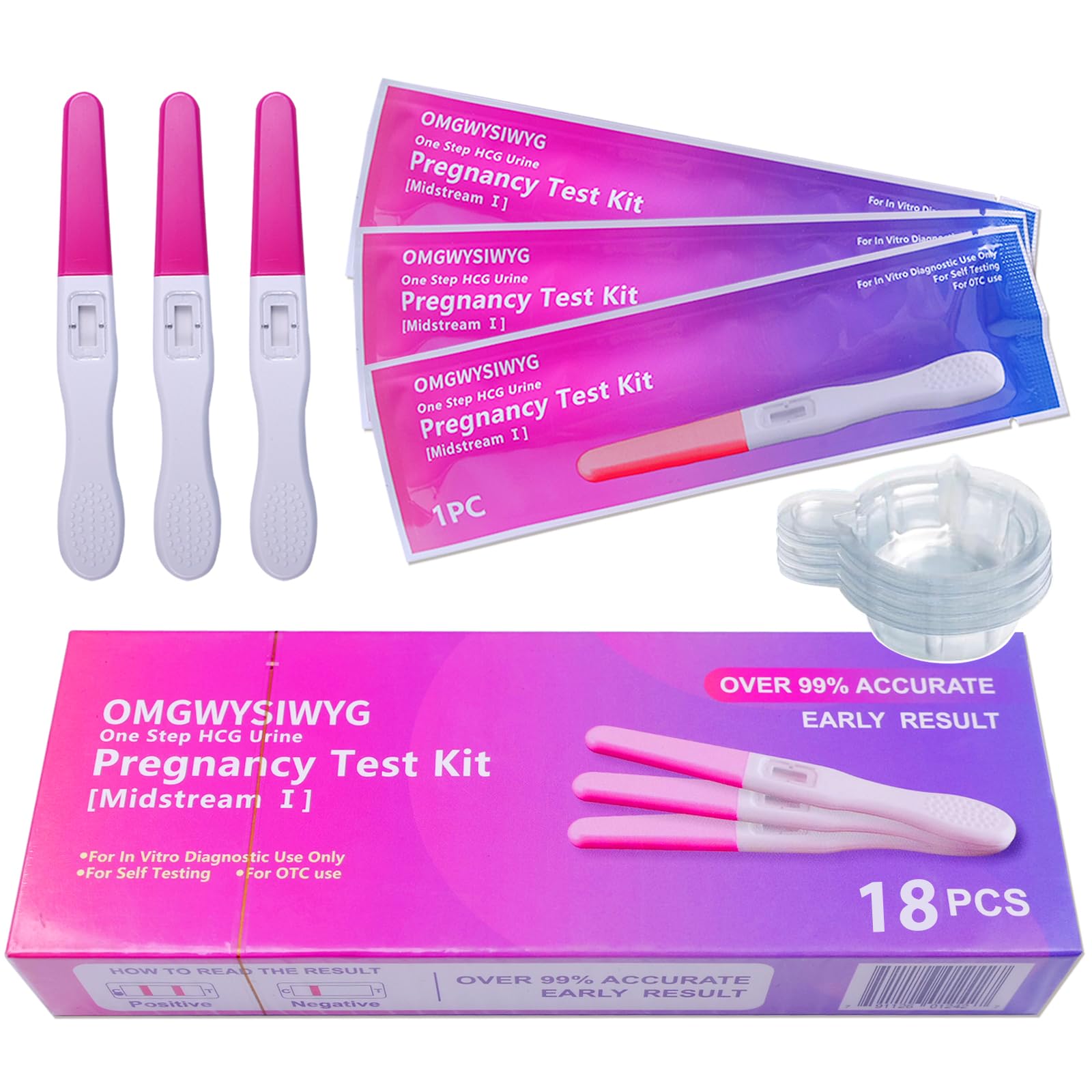 Pregnancy Test Early HCG Detection Sticks Over 99% Accuracy Home Pregnancy Test Individually Packed (18 Counts)