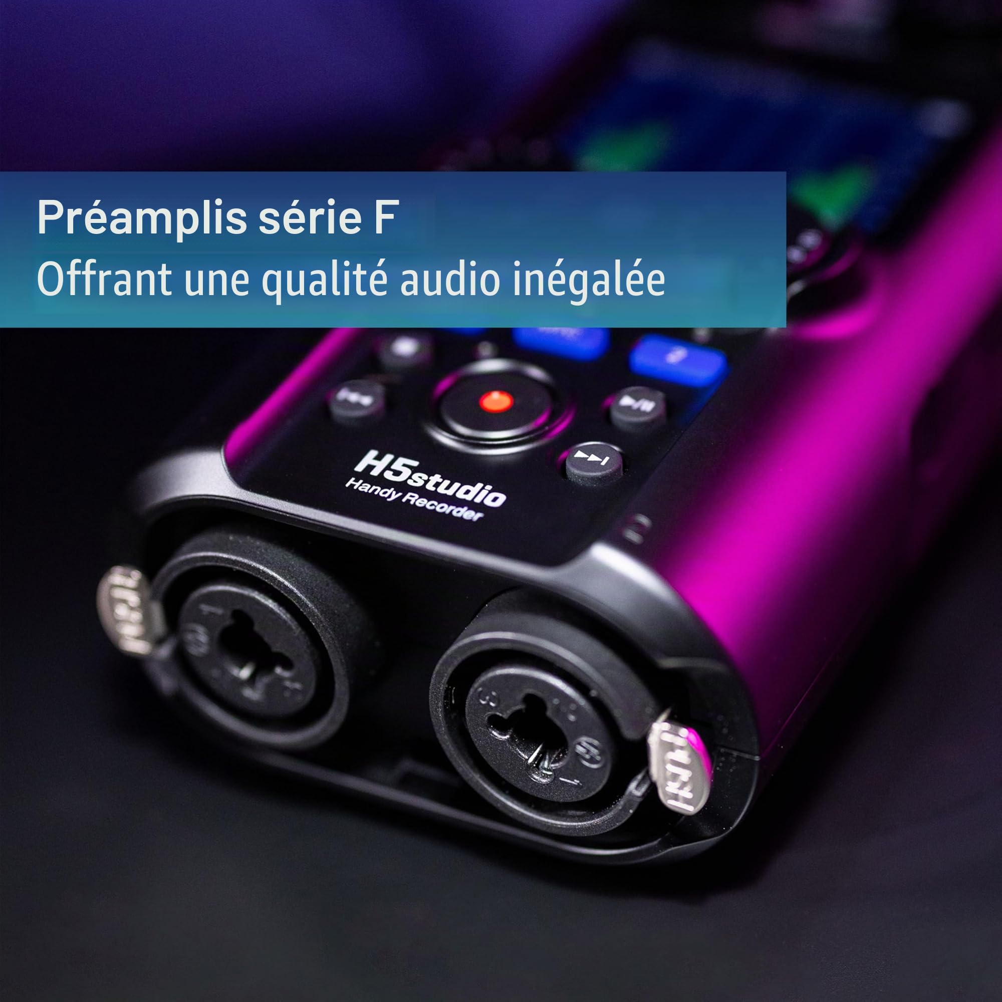 Zoom - H5Studio enregistreur 4 pistes 32 bits à virgule flottante 192 kHz - 16/24 bits, gain, limiteurs, capsule XYH-5e, compatible capsule SSH-6e et EXH-6e, interface audio Mac, Pc, iOS, Android